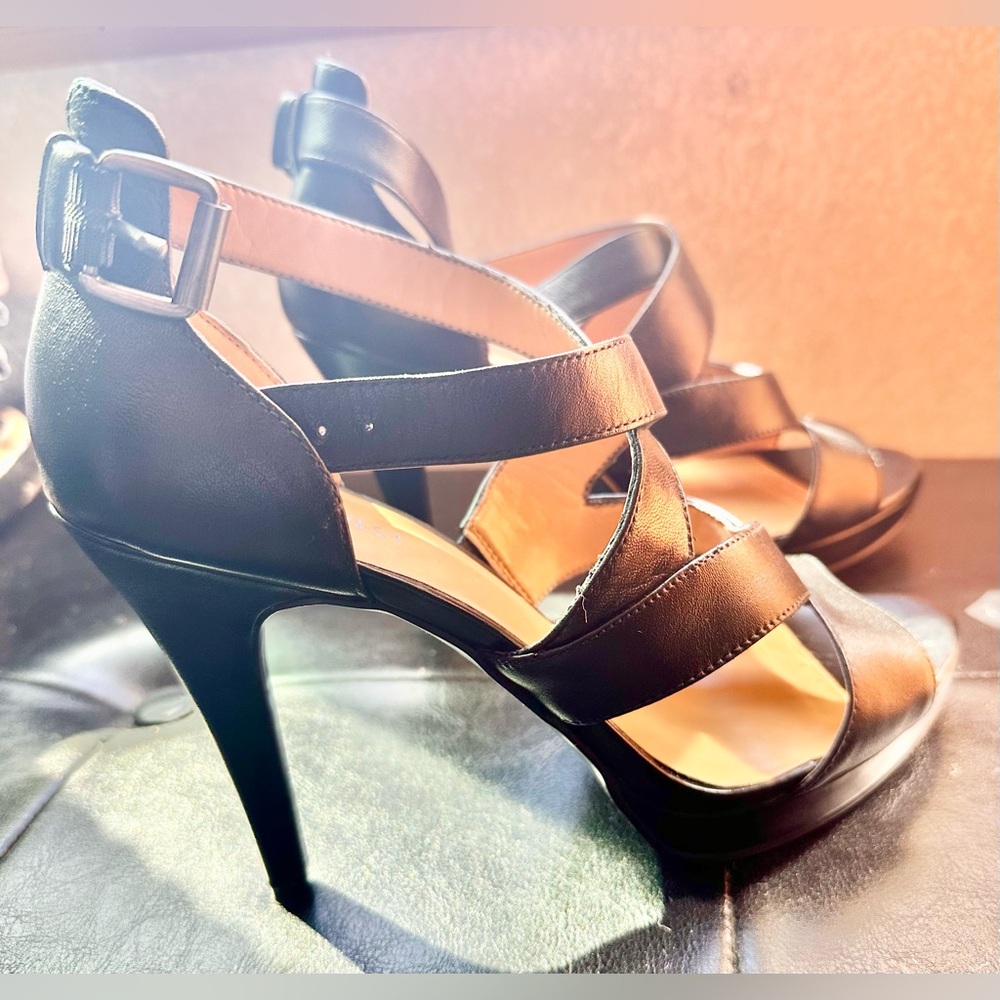 Nine West Black Strappy High Heels